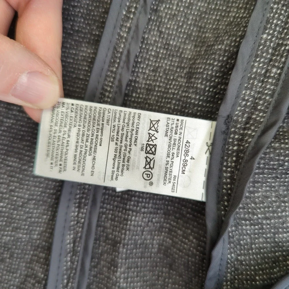 Banana‎ Republic Long and Lean Blazer Gray Career Business Office Jacket 4